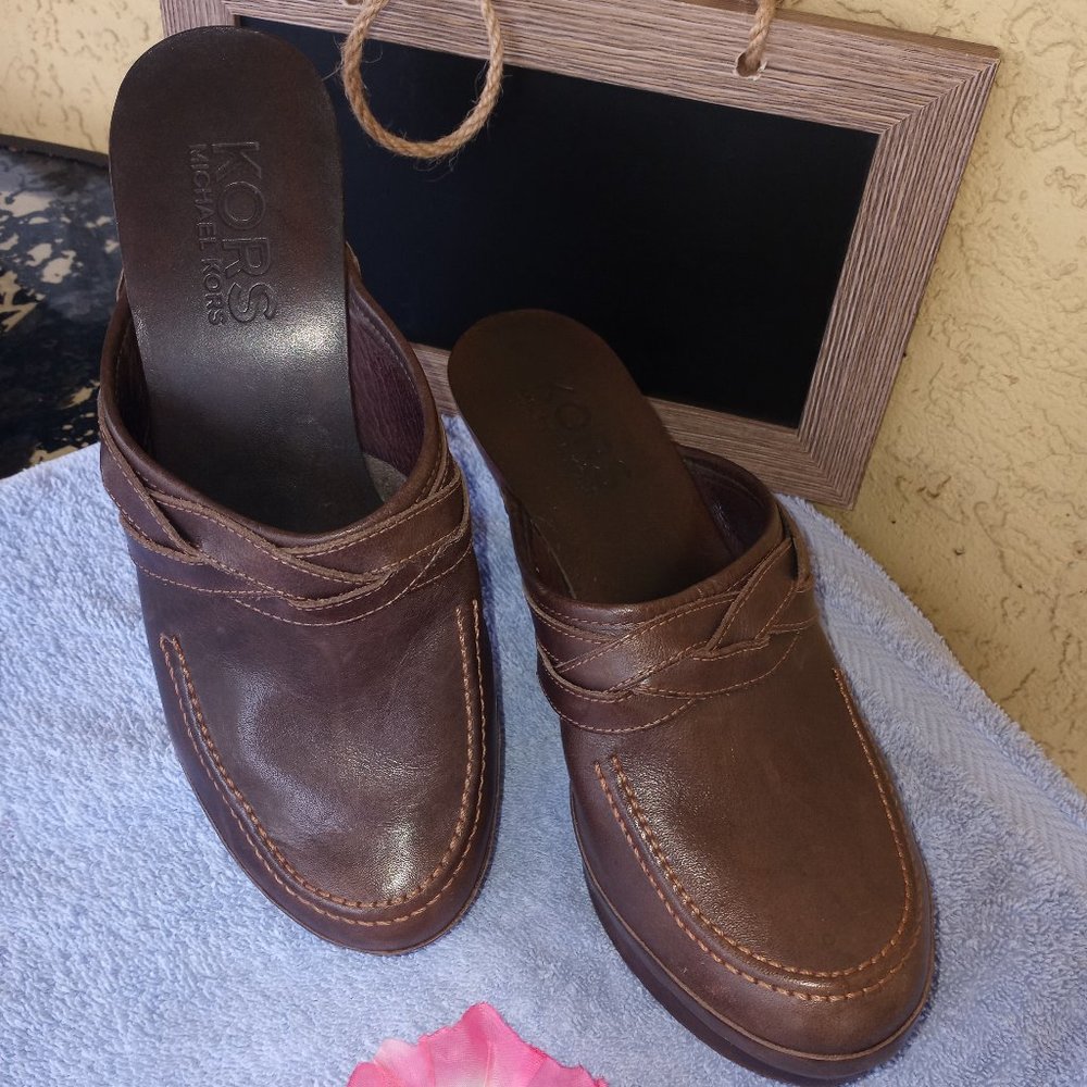 Michael Kors leather clogs